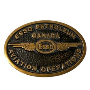 ESSO Canada Aviation Operations Brass Belt Buckle 101 grams